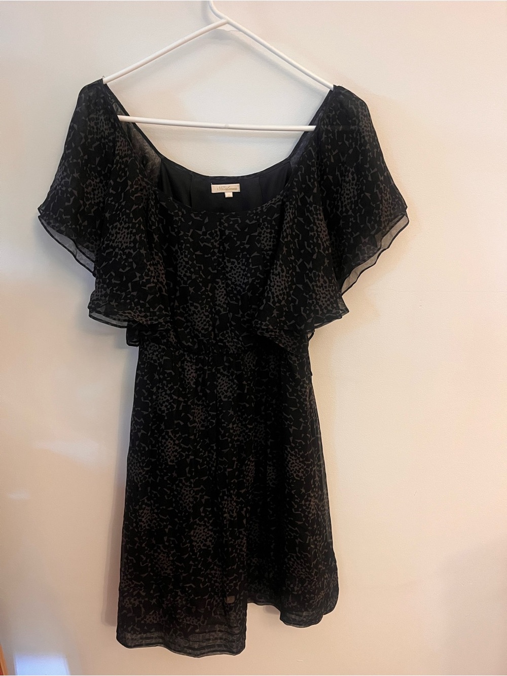 Shoshanna Black Flutter-Sleeve Dress